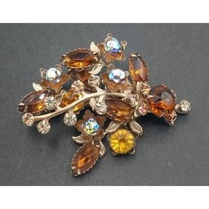 Vintage Rhinestone Brooch Pin